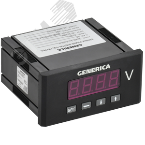 Вольтметр цифровой щитовой однофазный DO RS-485 48х96мм LED GENERICA