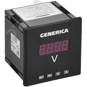 Вольтметр цифровой щитовой однофазный 96х96мм LED GENERICA