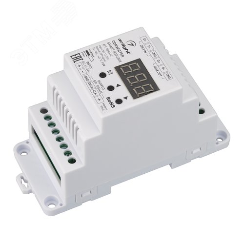 Конвертер SMART-K37-DMX 12-24V, SPI, DIN, 2.4G ARL, металл