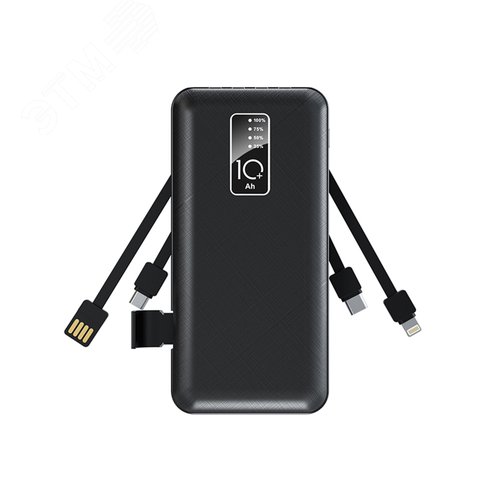 Устройство портативное зарядное Power Bank (аккумуляторная батарея) 10000 mAh, черное