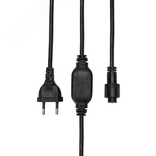 Комплект подключения уличных для гирлянд 230В / 4А, черный провод, IP65