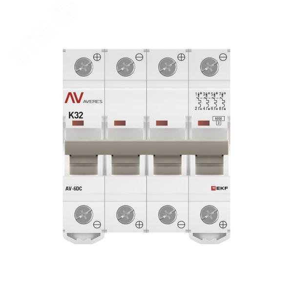 Выключатель автоматический AV-6 DC 4P 32A (K) 6kA EKF AVERES