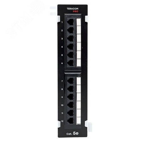 Патч-панель настенная TERACOM PRO Cat.5E неэкранированная UTP 12 портов RJ-45 Dual IDC