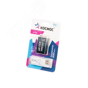 Аккумулятор крона Li-ion 9V 500мАч 1 шт на блистере