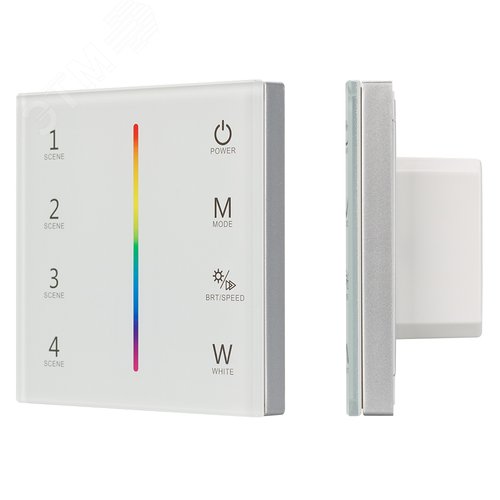 Панель Sens SMART-P22-RGBW White 12-24V, 4x3A, 2.4G ARL, IP20 пластик, 5 лет