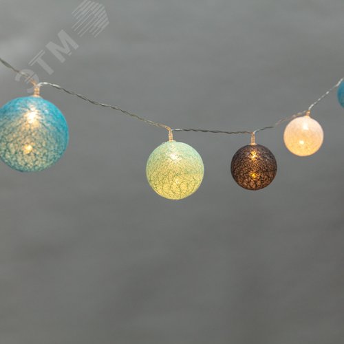 Фонарики Тайские северное сияние 3,5 м, прозрачный ПВХ, 20 LED, тёплый белый