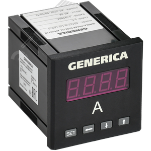 Амперметр цифровой щитовой однофазный 72х72 мм LED GENERICA