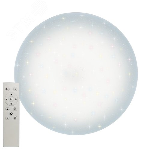 Светильник светодиодный накладной звёздное небо ULI-D214 72W/SW/50 SATURN-2 Диммируемый Пульт ДУ (в/к) Теплый свет(3000К)/Белый свет(4000К)/Дневной свет(6500К) 5500 Лм