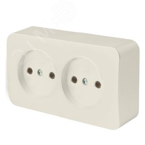 Розетка двухместная б/з 250В 10А серия София слоновая кость STEKKER