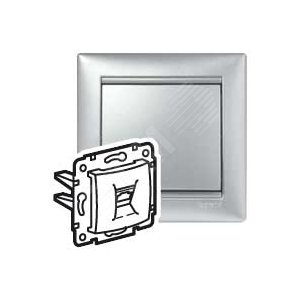 VALENA Розетка компьютерная RJ45 ISDN алюминий