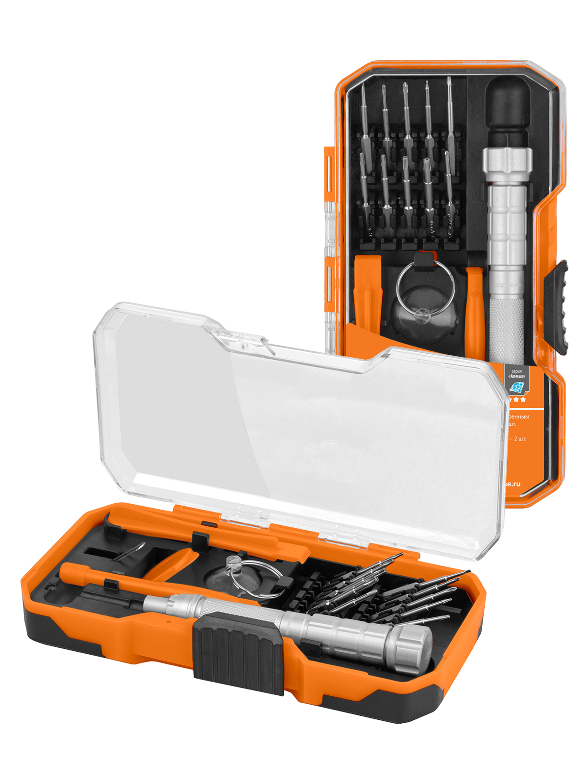 Набор, отвертка с битами для мелкой электроники, №1, 15 предметов "Алмаз" TDM