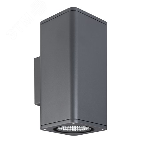 Светильник LGD-EVO-WALL-TWIN-S100x100-2x12W Warm3000 (GR, 44 deg, 230 В) (IP54 Металл, 3 года)