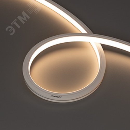 Лента светодиодная герметичная MOONLIGHT-TOP-X320-13x12mm 24V Warm3000 (5 W/m, IP67, sauna, 5m, wire x1) (ARL, Вывод вниз, 3 года)