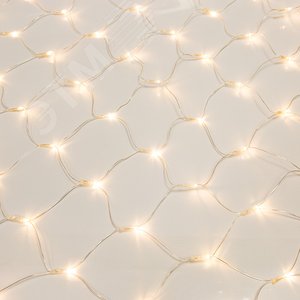 Гирлянда Сеть 1,5х1,5 м, прозрачный ПВХ, 96 LED теплый белый