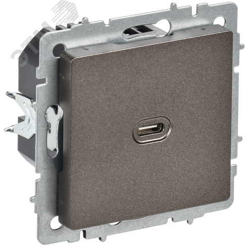 BRITE Розетка USB C 65Вт высокоскоростная зарядка РЮ12-1-БрТБ темная бронза IEK