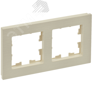 BRITE Рамка 2 поста РУ-2-Бр бежевый рифленый IEK
