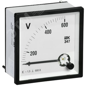 Вольтметр 600 В 72х72 AC непосредственное включение Э47