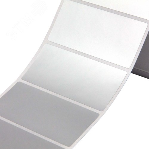 Этикетка в рулоне для ТТ печати, 58х40мм, из полиэстера  с усиленным адгезивом, серебристый матовый, химстойкий, 1шт./ряд, 1тыс.шт./упак.