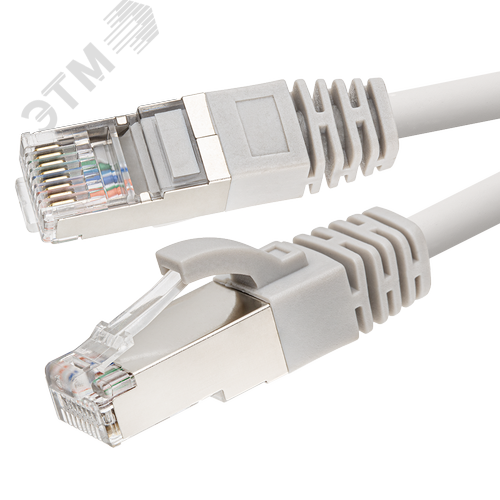 Патч-корд FTP 6 4x2 24AWG Cu LSZH серый 0,15м