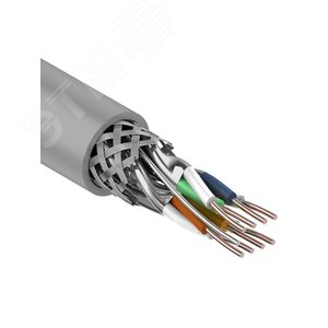 Витая пара S/FTP CAT7 4PR 23AWG PVC IN, серый, 305 м