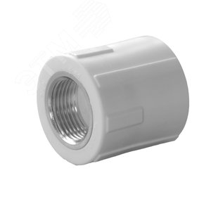 Муфта комбинированная 20x1/2' ВР, полипропиленовая PPR белая