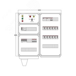 Щит управления электрообогревом DEVIBOX HR 12x4400 D316 (в комплекте с терморегулятором и датчиком температуры)