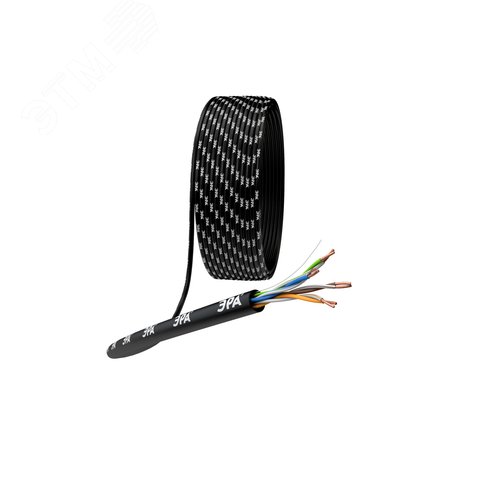 Кабель витая пара U/UTP 4x2x24AWG Cat5e CU PE наруж. 305м ЭРА SIMPLE UL-4-PE