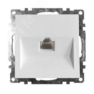 Розетка компьютерная 1-местная RJ-45, серия Катрин, белый,