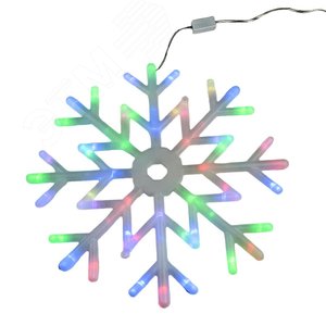 Фигура светодиодная Снежинка 40х40см Подвесная 48 светодиодов RGB свет прозрачный провод ULD-H4040-048/DTA RGB IP20 SNOWFLAKE TM
