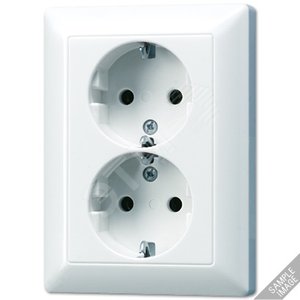 Штепсельная розетка двойная  SCHUKO 16A 250В. Материал- термопласт. Цвет- слоновая кость.