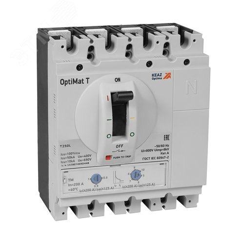 Выключатель автоматический OptiMat T250R TM 160A 3P