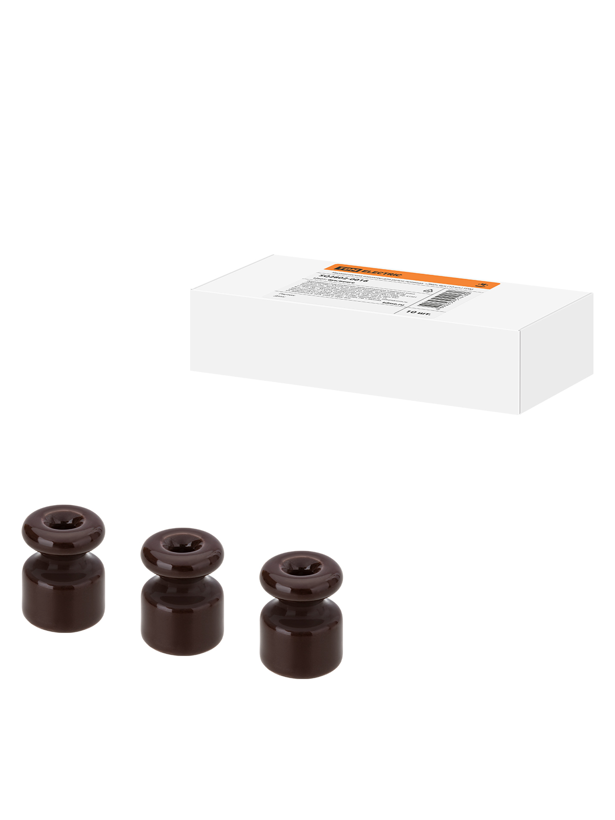 Керамический изолятор для ретро провода  «ЭКО» бук (10шт) TDM