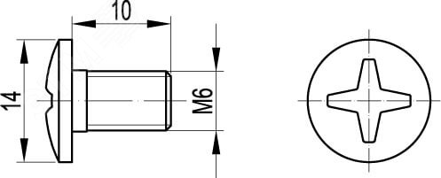 Винт М6х10 с крестообразным шлицем INOx (200 шт)