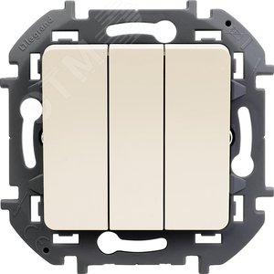 Выключатель трехклавишный INSPIRIA 10 AX 250 В~ слоновая кость