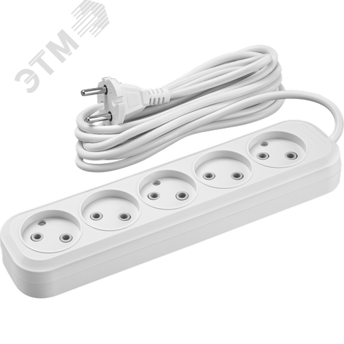 Удлинитель бытовой OPE-S-05-300-X-2x1 без заземления 5 розеток  3м ПВС 2х1 2200Вт