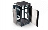 Шкаф телекоммуникационный напольный 18U 600x800 ШТ-НП-М-18U-600-800-С-Ч, передняя дверь стекло, черный