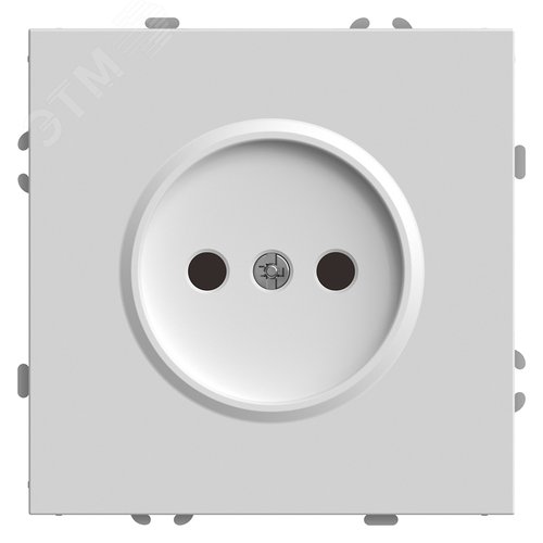 Розетка 1-местная с защитной шторкой (механизм) б/з, 250В, 16А, серия Эмили, белый фарфор, soft touc