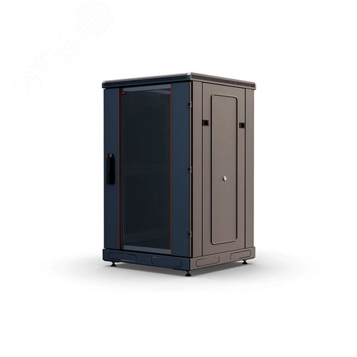 Шкаф телекоммуникационный напольный 18U 600x800 ШТ-НП-М-18U-600-800-С-Ч, передняя дверь стекло, черный