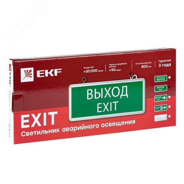 Светильник аварийно-эвакуационного освещения EXIT-101 односторонний LED EKF Basic