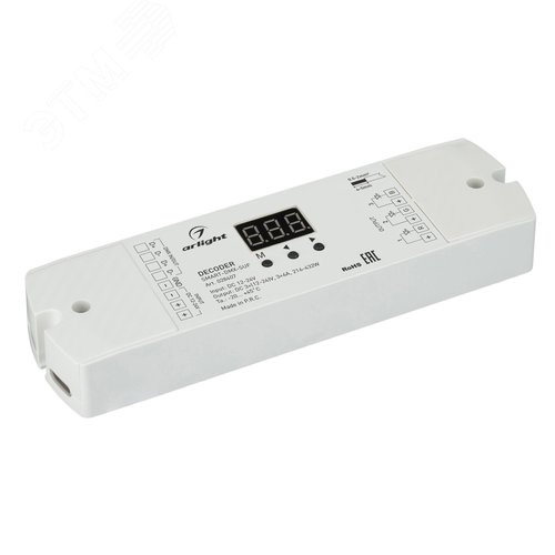 Декодер SMART-DMX-SUF 12-24V, 3x6A, IP20, пластик, 5 лет