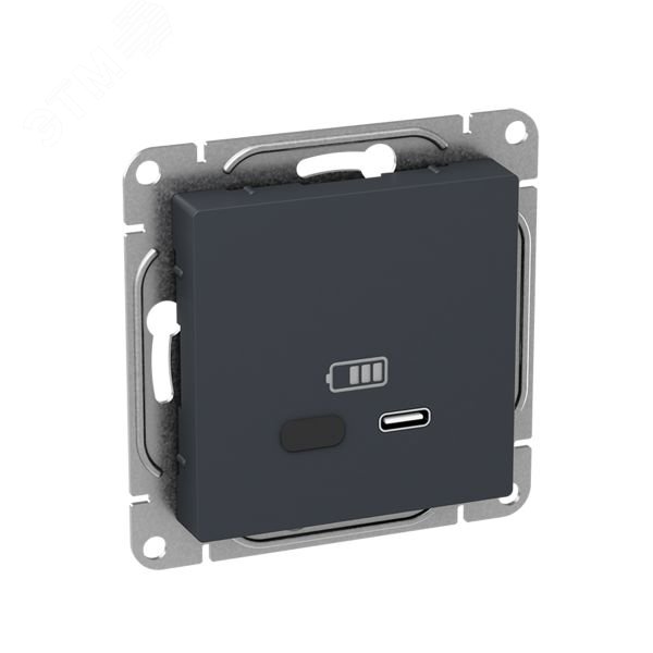 Механизм розетки USB-С  быстрая  графит Эпика EKF