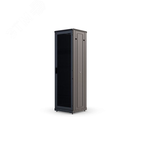 Шкаф телекоммуникационный напольный 42U 600x600 ШТ-НП-М-42U-600-600-П-Ч, передняя дверь перфорация, черный