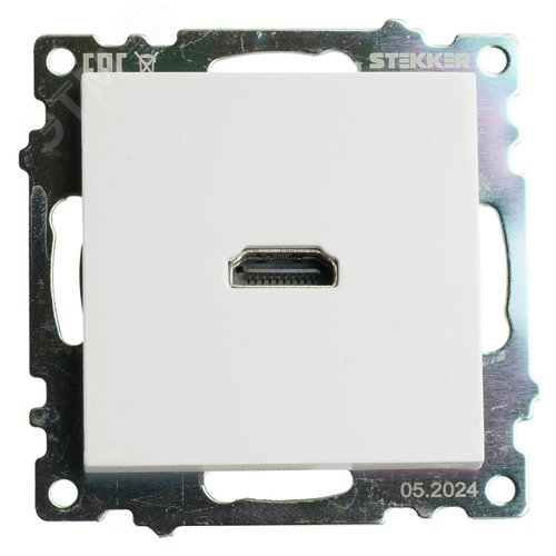 Розетка HDMI 2.1 Type A (механизм) серия Катрин белый STEKKER