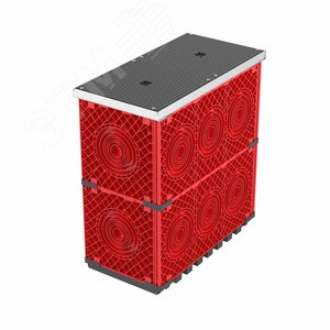 Кабельный колодец связи (ККС) пластиковый для кабельной канализации с крышками, 750х375х750 мм