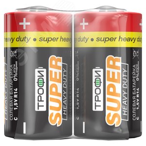 Батарейка Трофи R14-2S SUPER HAEVY DUTY Zinc (24/600/9600)