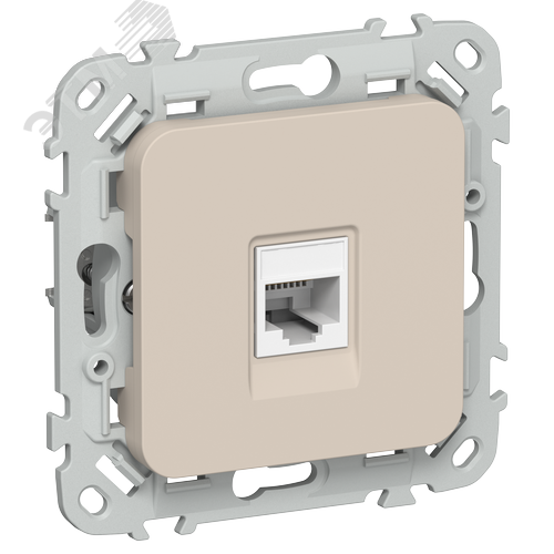 FLITE Розетка компьютерная RJ45 категория 6 UTP РК6-1-0-ФлЛ льняной IEK