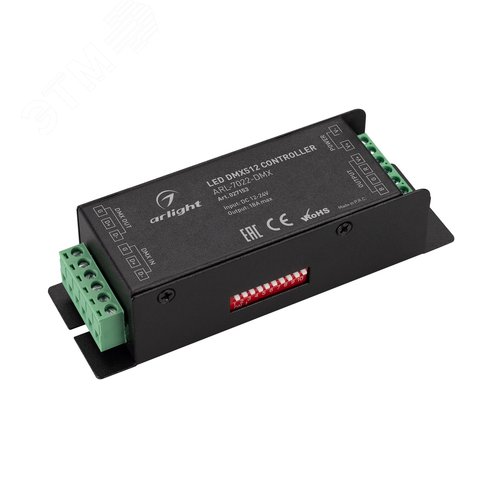 Декодер ARL-7022-DMX 12-24V, 3x6 A, DMX512 ARL, IP20, металл, 2 года