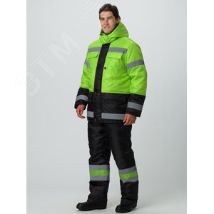Костюм зимний для дорожника (тк.Оксфорд) брюки, лимонный/черный, 48-50,170-176