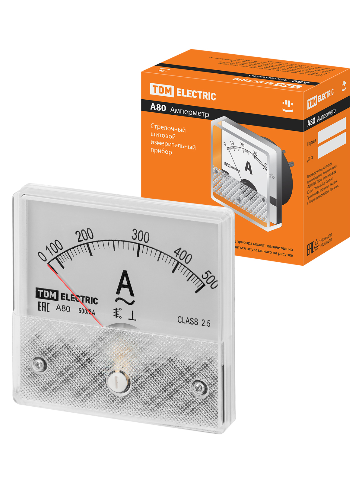 Амперметр А80 500А/5А-2,5, трансформаторного включения, (поверенный), TDM