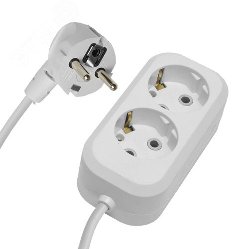 Удлинитель двухместный с/з 3x0,75, 5м, Home, белый